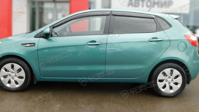 Дефлекторы окон (ветровики) Kia Rio III Hb 5d 2011 (Киа Рио) Кобра Тюнинг